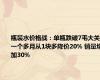 瓶装水价格战：单瓶跌破7毛大关 一个多月从1块多降价20% 销量增加30%