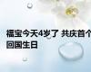 福宝今天4岁了 共庆首个回国生日