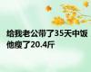 给我老公带了35天中饭，他瘦了20.4斤