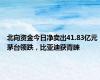 北向资金今日净卖出41.83亿元 茅台领跌，比亚迪获青睐