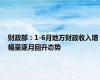 财政部：1-6月地方财政收入增幅呈逐月回升态势