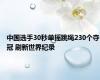 中国选手30秒单摇跳绳230个夺冠 刷新世界纪录