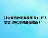 甘肃暴雨致河水暴涨 超19万人受灾 1961年来最强降雨！