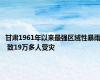 甘肃1961年以来最强区域性暴雨 致19万多人受灾