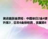 奥运最新金牌榜：中国单日2金4银升第3，日本6金排榜首，美国第6