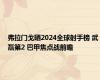 弗拉门戈晒2024全球射手榜 武磊第2 巴甲焦点战前瞻