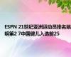 ESPN 21世纪亚洲运动员排名姚明第2 7中国健儿入选前25