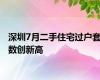 深圳7月二手住宅过户套数创新高