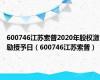 600746江苏索普2020年股权激励授予日（600746江苏索普）