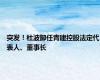 突发！杜波卸任青建控股法定代表人、董事长