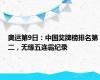 奥运第9日：中国奖牌榜排名第二，无缘五连霸纪录