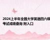 2024上半年全国大学英语四六级考试成绩查询 附入口