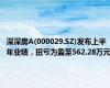 深深房A(000029.SZ)发布上半年业绩，扭亏为盈至562.28万元