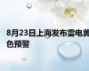 8月23日上海发布雷电黄色预警