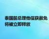 泰国前总理他信获赦免 将被立即释放