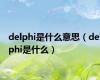 delphi是什么意思（delphi是什么）