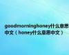 goodmorninghoney什么意思中文（honey什么意思中文）