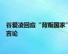 谷爱凌回应“背叛国家”言论