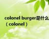 colonel burger是什么（colonel）