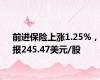 前进保险上涨1.25%，报245.47美元/股