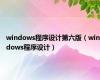 windows程序设计第六版（windows程序设计）