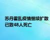 苏丹霍乱疫情继续扩散 已致48人死亡