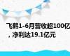 飞鹤1-6月营收超100亿，净利达19.1亿元