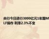 央行今日进行3000亿元1年期MLF操作 利率2.3%不变