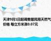 天津9月1日起调整居民用天然气价格 每立方米涨0.07元