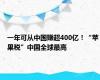 一年可从中国赚超400亿！“苹果税”中国全球最高