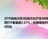 [ETF动向]9月2日易方达沪深300医药ETF基金跌2.17%，份额增加9500万份