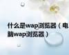 什么是wap浏览器（电脑wap浏览器）