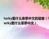 lucky是什么意思中文的谐音（lucky是什么意思中文）