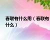 春联有什么用（春联有什么）