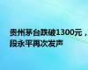 贵州茅台跌破1300元，段永平再次发声