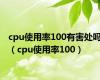 cpu使用率100有害处吗（cpu使用率100）