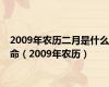 2009年农历二月是什么命（2009年农历）