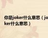 你是joker什么意思（joker什么意思）