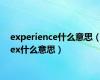 experience什么意思（ex什么意思）