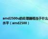 amd2500u的处理器相当于什么水平（amd2500）