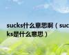 sucks什么意思啊（sucks是什么意思）