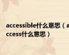 accessible什么意思（access什么意思）