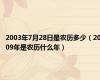 2003年7月28日是农历多少（2009年是农历什么年）