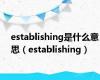 establishing是什么意思（establishing）