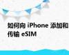 如何向 iPhone 添加和传输 eSIM