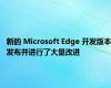 新的 Microsoft Edge 开发版本发布并进行了大量改进