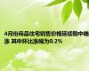 4月份商品住宅销售价格延续稳中略涨 其中环比涨幅为0.2%