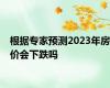 根据专家预测2023年房价会下跌吗